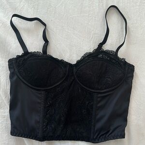 Urban Outfitters - Out From Under Black Lace and Satin Corset Top | Size XS